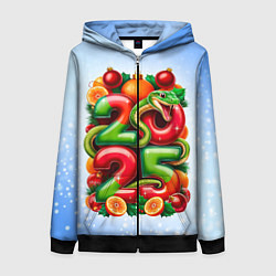 Толстовка на молнии женская Змеи к нам приходят 2025, цвет: 3D-черный