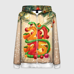 Женская толстовка на молнии Веселая змея 2025