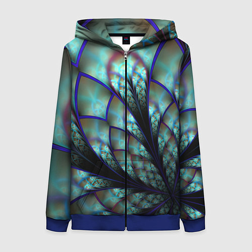Женская толстовка на молнии Абстракция неон / 3D-Синий – фото 1