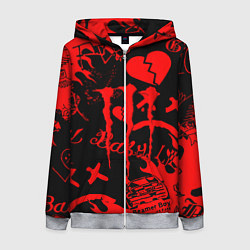 Женская толстовка на молнии Lil peep monster energy