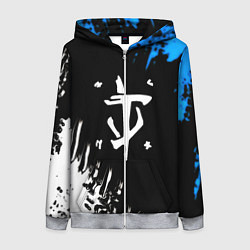 Женская толстовка на молнии Doom краски лого текстура