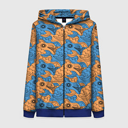 Толстовка на молнии женская Графическая фантазия, цвет: 3D-синий
