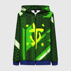 Женская толстовка на молнии Doom geometry green
