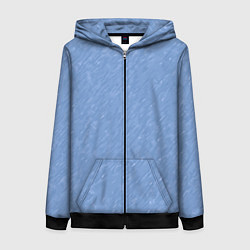 Женская толстовка на молнии Холодный голубой текстурированный однотонный