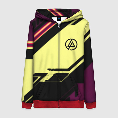 Женская толстовка на молнии Linkin park geometry steel / 3D-Красный – фото 1