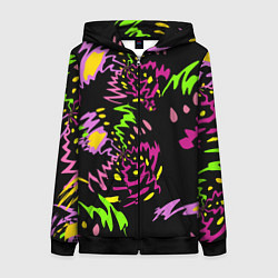 Женская толстовка на молнии Яркие абстрактные круги-зигзаги