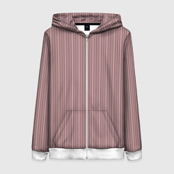 Женская толстовка на молнии Пыльно-розовый в тонкую полоску