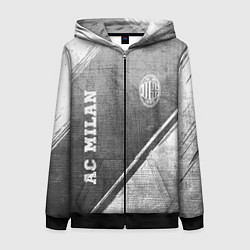 Толстовка на молнии женская AC Milan - grey gradient вертикально, цвет: 3D-черный