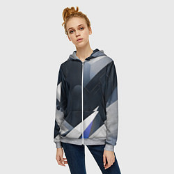 Толстовка на молнии женская Абстракция город следующего века, цвет: 3D-меланж — фото 2