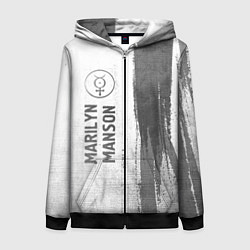 Толстовка на молнии женская Marilyn Manson - white gradient по-вертикали, цвет: 3D-черный