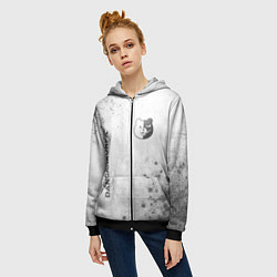 Толстовка на молнии женская Danganronpa - white gradient вертикально, цвет: 3D-черный — фото 2