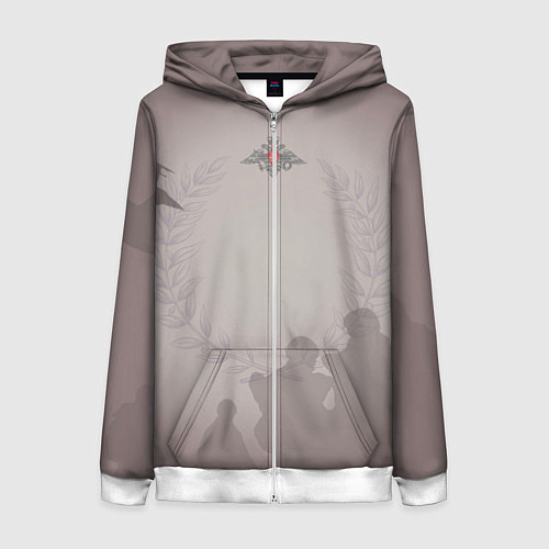 Женская толстовка на молнии Лавры / 3D-Белый – фото 1