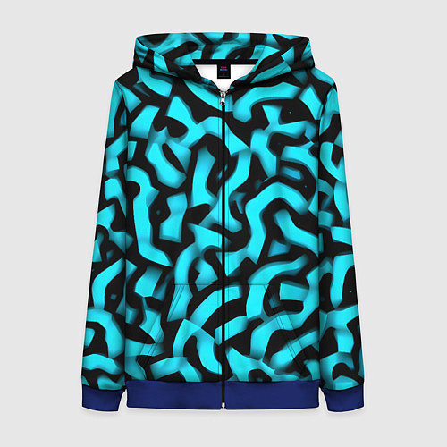 Женская толстовка на молнии Бирюзовая абстракция / 3D-Синий – фото 1