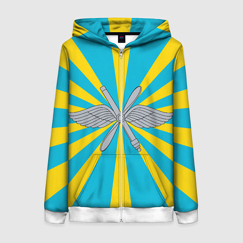 Женская толстовка на молнии Военно-воздушные силы / 3D-Белый – фото 1