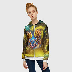 Толстовка на молнии женская Sonic and Shadow battle in space - movie, цвет: 3D-белый — фото 2