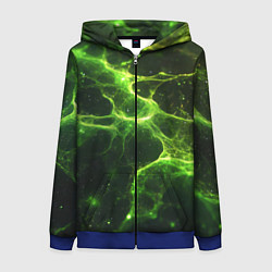 Женская толстовка на молнии Зеленые волокна текстура