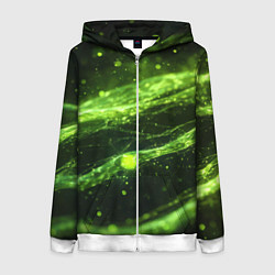 Женская толстовка на молнии Текстура зеленая жидкость