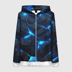 Женская толстовка на молнии Неоновый синий свет из плит