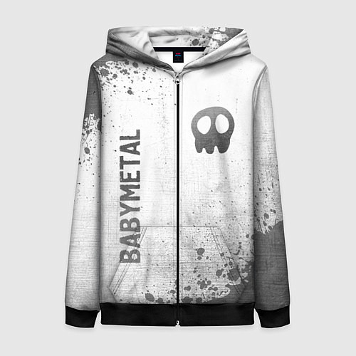 Женская толстовка на молнии Babymetal - white gradient вертикально / 3D-Черный – фото 1