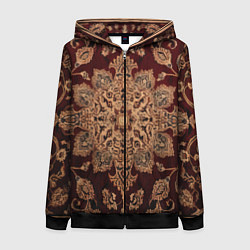 Толстовка на молнии женская Симметричный узор, цвет: 3D-черный