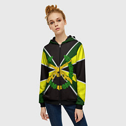 Толстовка на молнии женская Мотострелковые войска: лавры, цвет: 3D-черный — фото 2