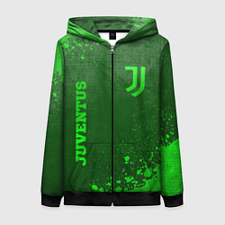 Женская толстовка на молнии Juventus - green gradient вертикально