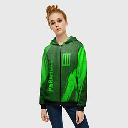 Толстовка на молнии женская Paramore - green gradient вертикально, цвет: 3D-черный — фото 2