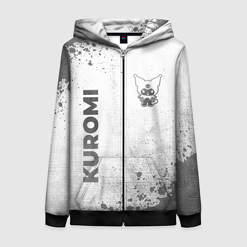 Женская толстовка на молнии Kuromi - white gradient вертикально / 3D-Черный – фото 1
