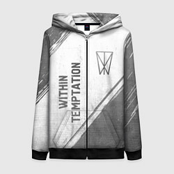 Толстовка на молнии женская Within Temptation - white gradient вертикально, цвет: 3D-черный