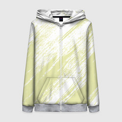 Толстовка на молнии женская The color is white and yellow, цвет: 3D-меланж