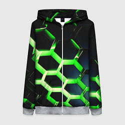 Женская толстовка на молнии Neon Honeycombs