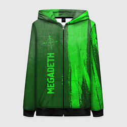 Женская толстовка на молнии Megadeth - green gradient по-вертикали