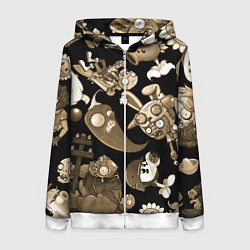 Женская толстовка на молнии Растения против зомби в бежевом цвете