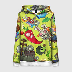 Женская толстовка на молнии Растения против зомби с героями