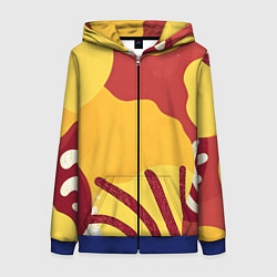 Толстовка на молнии женская Жаркий африканский паттерн, цвет: 3D-синий