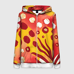 Толстовка на молнии женская Африканский паттерн, цвет: 3D-белый