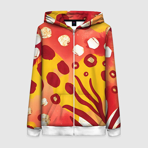 Женская толстовка на молнии Африканский паттерн / 3D-Белый – фото 1