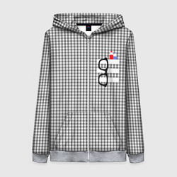 Толстовка на молнии женская Черные очки висят на кармане, цвет: 3D-меланж