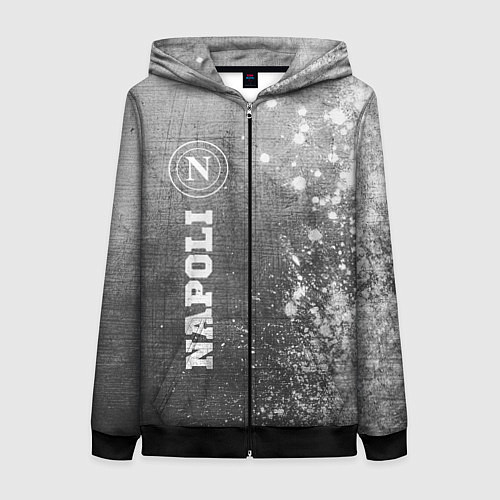 Женская толстовка на молнии Napoli - grey gradient по-вертикали / 3D-Черный – фото 1