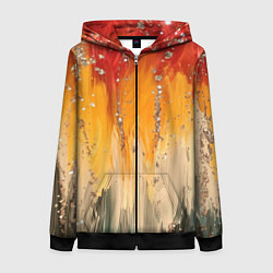 Женская толстовка на молнии Красочная текстура с блестяшками