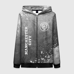 Толстовка на молнии женская Manchester City - grey gradient вертикально, цвет: 3D-черный