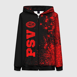 Толстовка на молнии женская PSV - red gradient по-вертикали, цвет: 3D-черный