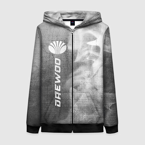Женская толстовка на молнии Daewoo - grey gradient по-вертикали / 3D-Черный – фото 1