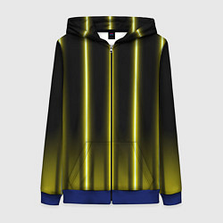 Толстовка на молнии женская Neon yellow, цвет: 3D-синий