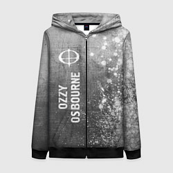 Женская толстовка на молнии Ozzy Osbourne - grey gradient по-вертикали