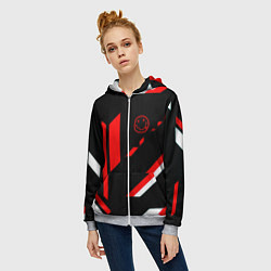 Толстовка на молнии женская Nirvana текстура полосы, цвет: 3D-меланж — фото 2