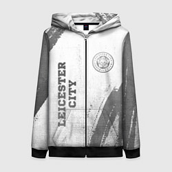 Женская толстовка на молнии Leicester City - white gradient вертикально