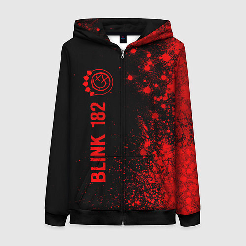 Женская толстовка на молнии Blink 182 - red gradient по-вертикали / 3D-Черный – фото 1