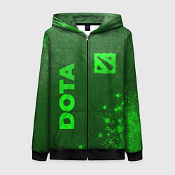 Толстовка на молнии женская Dota - green gradient вертикально, цвет: 3D-черный