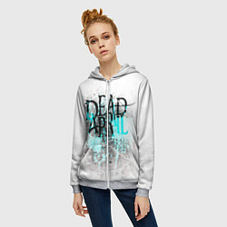 Толстовка на молнии женская Dead by april краски, цвет: 3D-меланж — фото 2